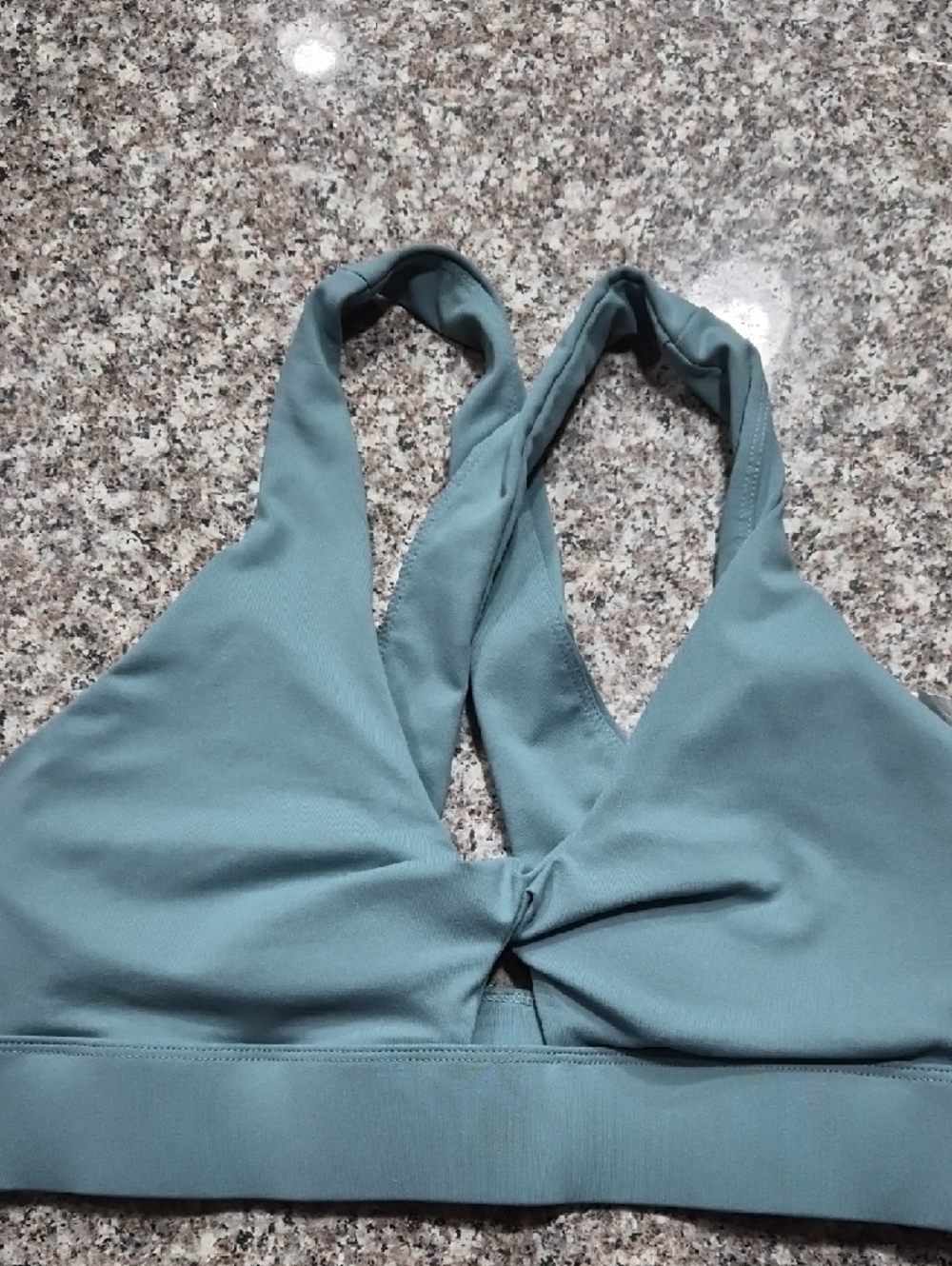 Fabletics Green Cross-Back Sports Bra